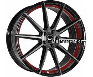 Barracuda Project Two 9x21 ET35 5x114,3 Highgloss Black Brushed Undercut Color Trim Rot