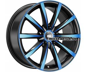 RH GT 10,5x21 ET40 5x120 Schwarz Front Blau Poliert